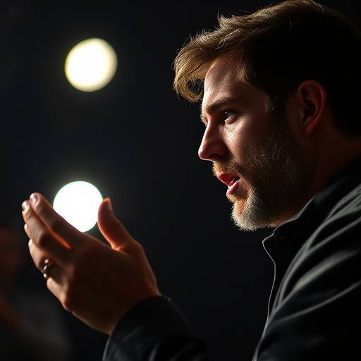 Photo d'un acteur utilisant des techniques de diction