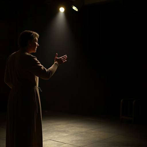 Sophie Dubois dirigeant une répétition de la pièce 'Antigone'